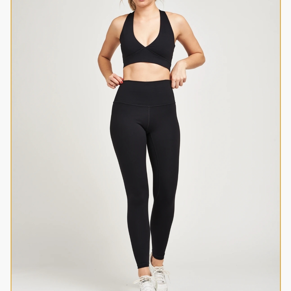 Flexxfit jet black luxe leggings size Large